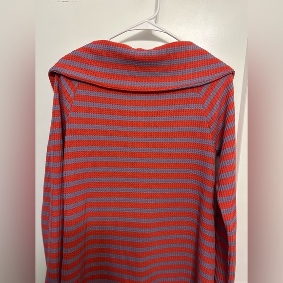 Like New Soft Surroundings Serene Button Collar Striped Knit Sweater - Picture 9 of 10